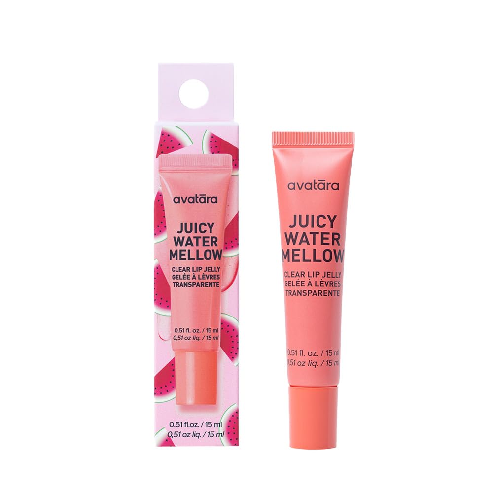 Avatara Juicy Watermellow Clear Lip Jelly - Hydrating Lip Gloss Treatment With Vitamin-Rich Botanicals, Vegan & Cruelty-Free, So