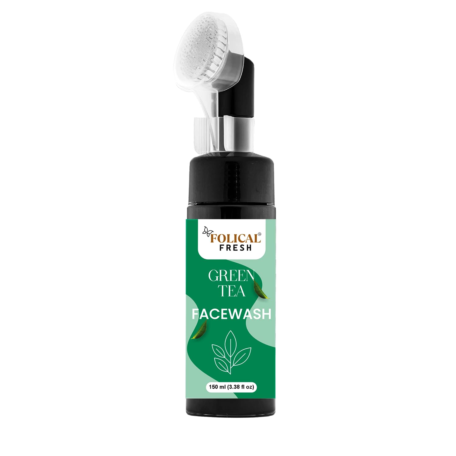 Folical Fresh Green Tea Face Wash With BuiltIn Soft Brush | Deep Cleansing & Oil Control Facial Cleanser | Refreshing Hydrating