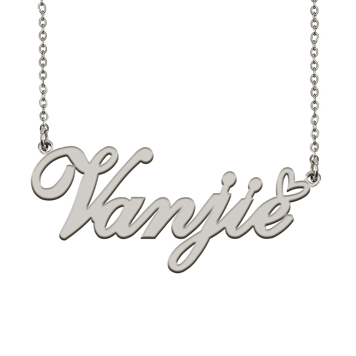 HUAN XUN Custom Made Love Heart Initial Pendant Name Necklace for Mom Vanjie