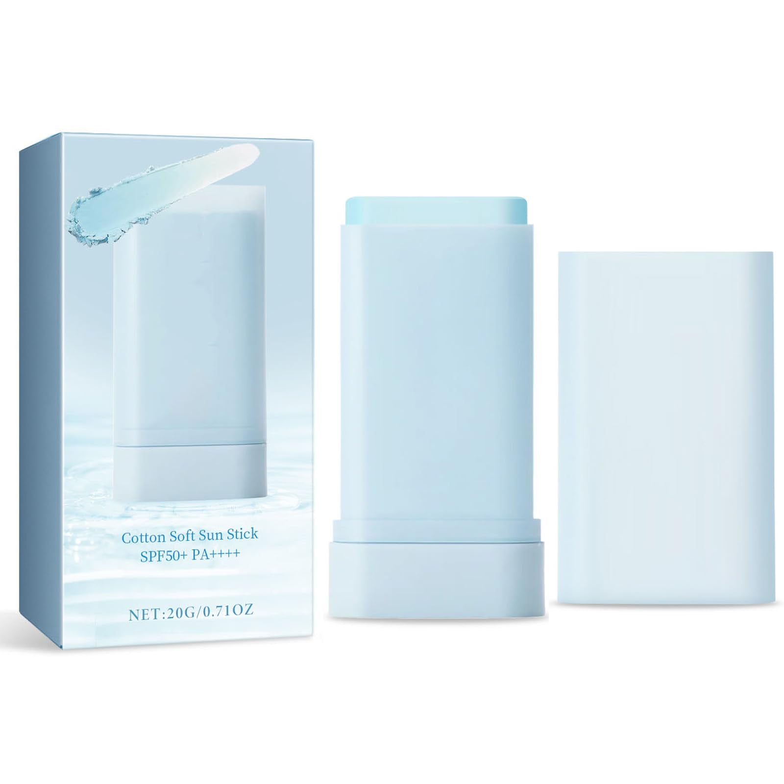 Sheghy Cotton Soft Sun Stick SPF50+,Korean Skin Care Sunscreen Stick,Lightweight Hydrating Tinted Facial Sunscreen,Moisturizing 