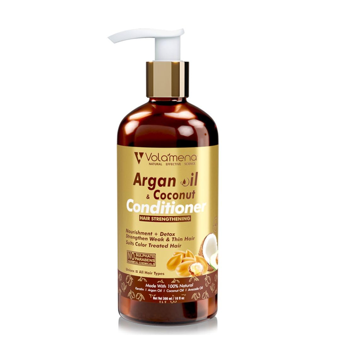 Volamena Argan Oil Hair Conditioner To Strengthen Dry & Frizzy Hair For Men & Women 300 Ml