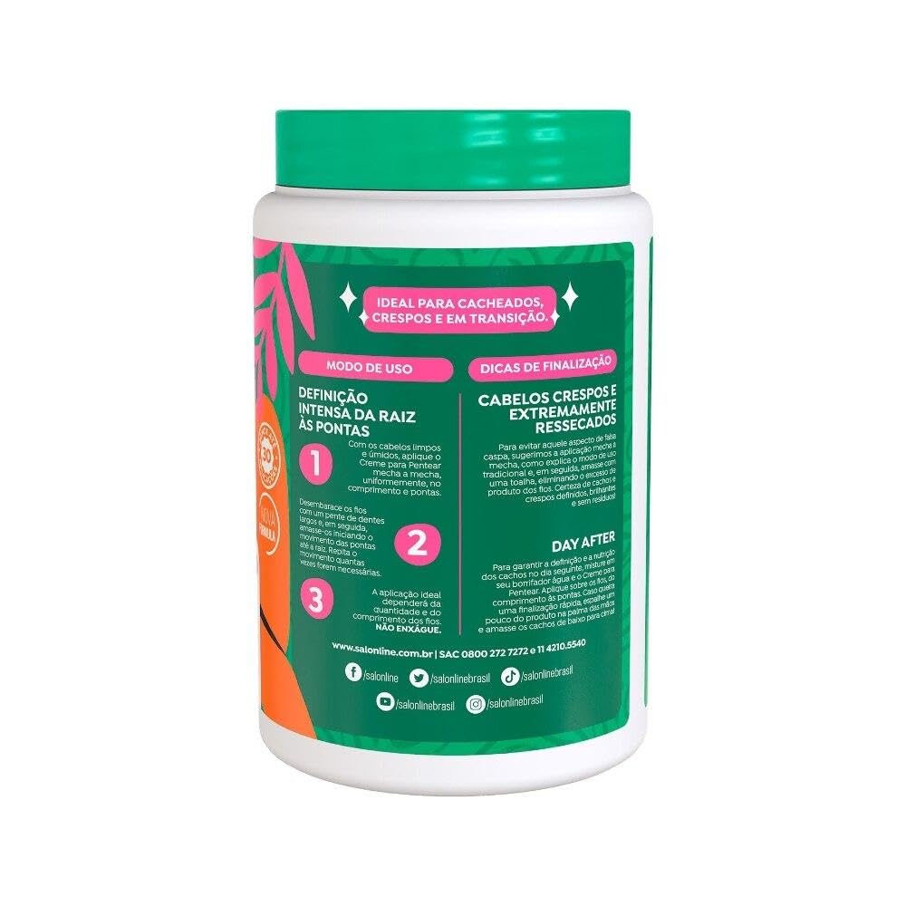 Salon Line - Linha Creme para Pentear - Reconstrucao Intensa 1000 Gr - (Combing Cream - Intense Reconstruction Net 35.27 Oz)
