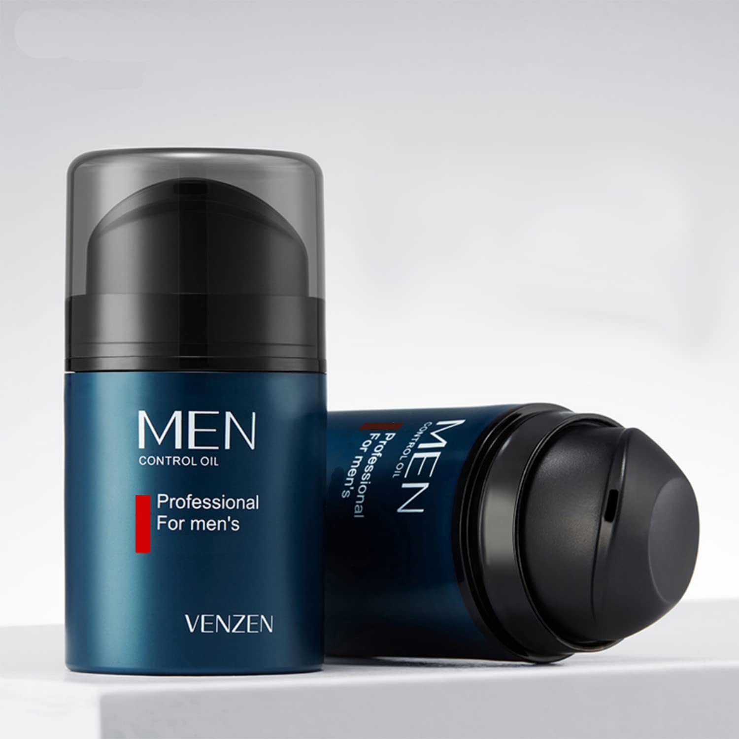 VENZEN Men Control Oil Facial Cleanser Cream Moisturizing Dry Skin Purify Smooth Toner Anti-Acne Anti-Aging 50g/1.76oz