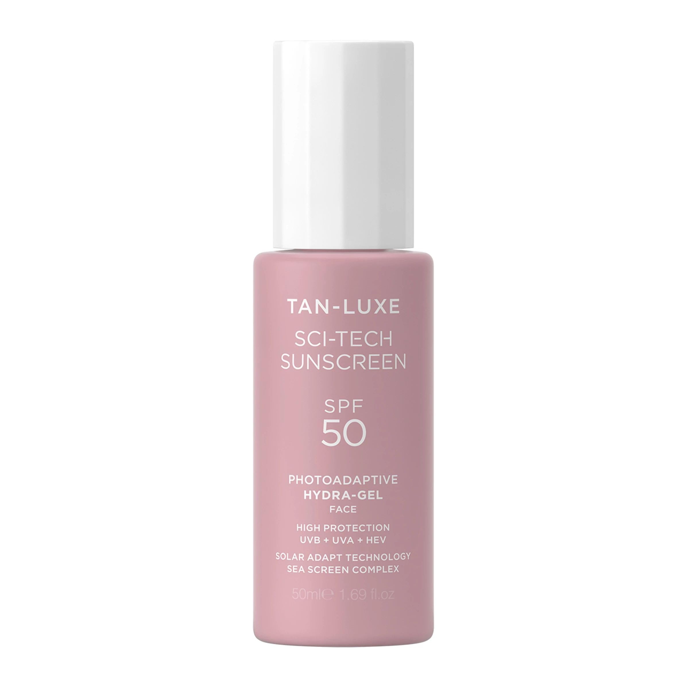 Tan-Luxe Sci-Tech Sunscreen SPF 30, Lightweight Photoadaptive Hydra-Gel Face Sunscreen, Clear, Non-Greasy, Broad Spectrum UVB & 
