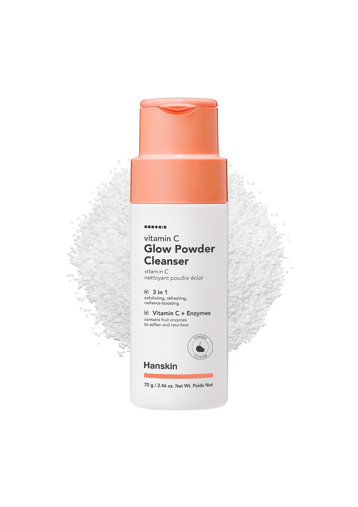 Hanskin Vitamin C Glow Powder Cleanser - Gentle Face Wash For Brightening & Radiant Skin, Papaya Enzyme Powder Facial Cleanser F