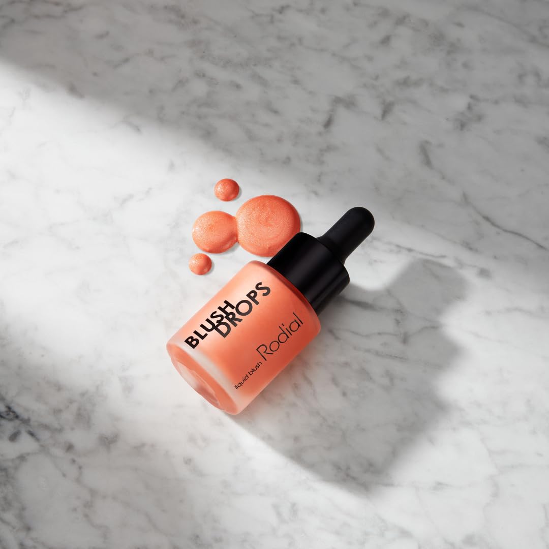 Rodial Blush Drops Apricot Sorbet - Lustrous Honey-Apricot For Golden Glow, Nourishing With Vitamin E, Multi-Use Liquid, 0.5 Fl.