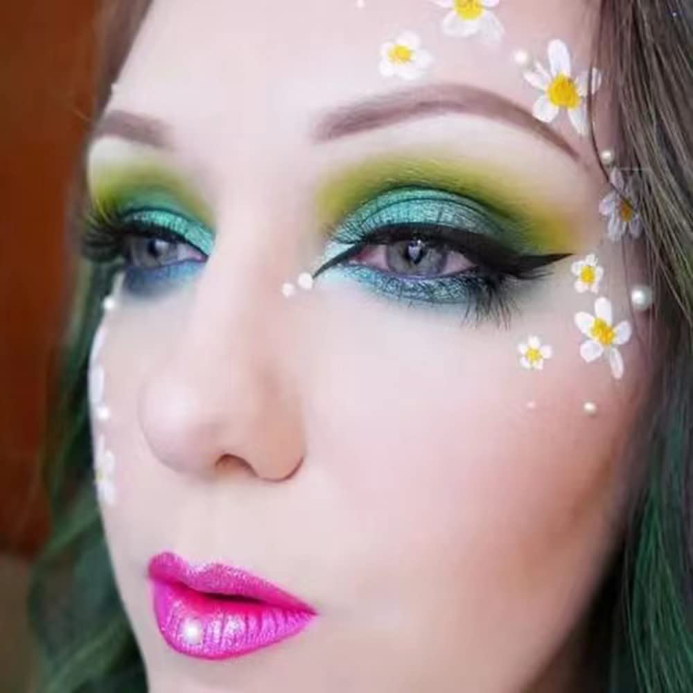 St Patricks Day Green Eyeshadow Palette, 16 Colors Green Glitter Matte Eyeshadow Makeup Palette,Forest Green Yellow Colorful Eye