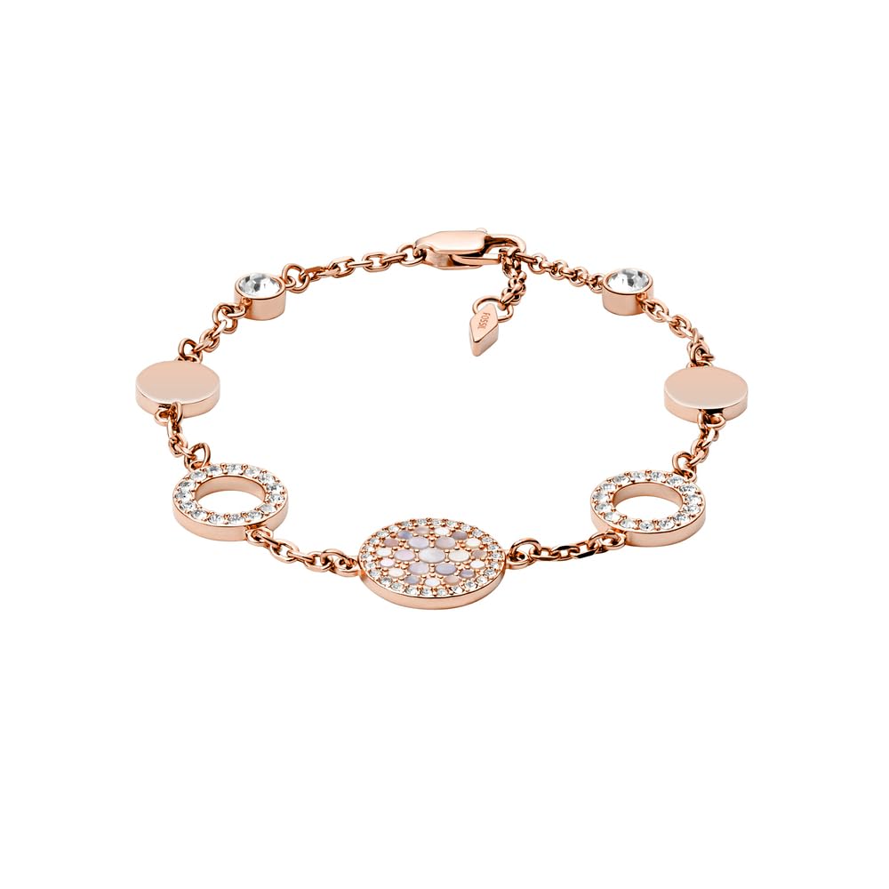Fossil Womens Rose Gold-Tone Chain Bracelet, Color: Rose Gold (Model: JF01739791)