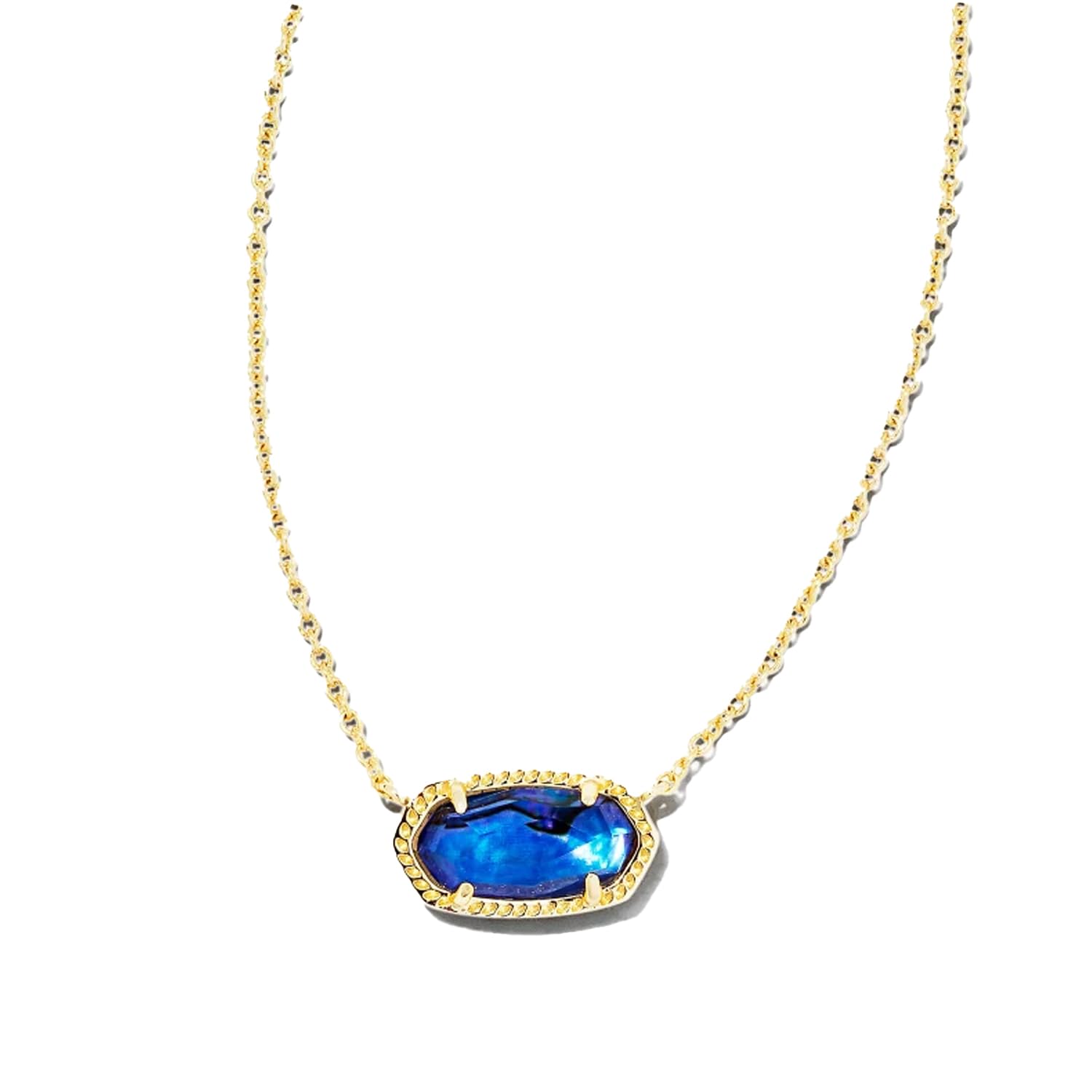 Kendra Scott Elisa Necklace, 14k Gold Plated Brass, Agate, Fashion Jewelry for Women