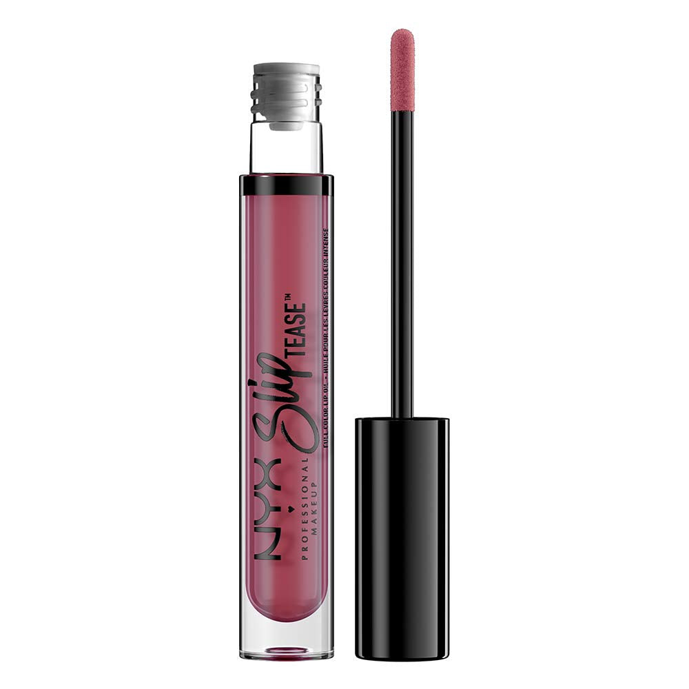 Nyx Professional Makeup Slip Tease Full Color Lip Oil, Liquid Lipstick - Bang Bang (Muted Deep Plum)