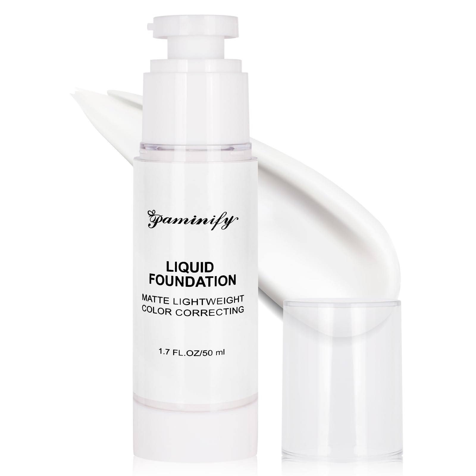 Paminify 50ml Clown White Liquid Foundation for Halloween,White Face Paint Waterproof Foundation for Skeleton Goth Vampire Joker
