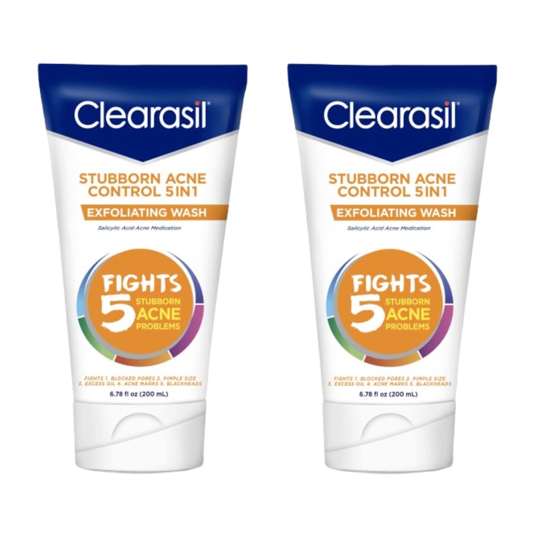 Clearasil Ultra 5in1 Exfoliating Wash, 6.78 oz. (Pack of 2)