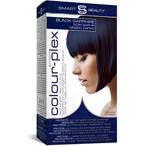 Smart Beauty Blue Black Hair Dye Permanent with Plex Anti-Breakage Technology that Protects Rebuilds Restores Hair Structure, Pe