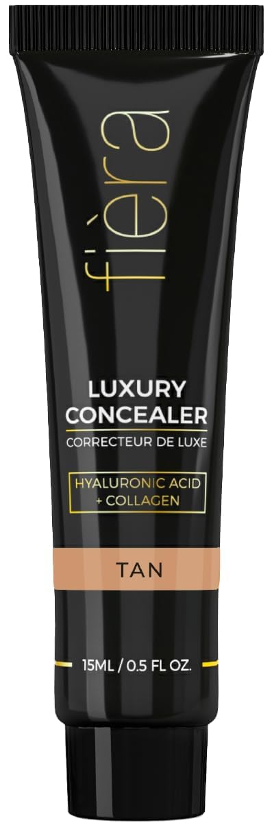 Fira Luxury Concealer with Anti-Aging - All Day Coverage for Dark Circles, Fine Lines, Wrinkles & Spots - Tan, 0.5 Ounce
