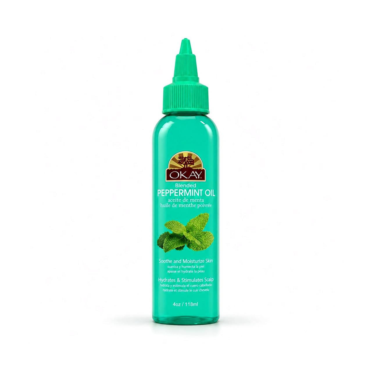 OKAY Pure Naturals Peppermint Blended Oil for Hair, Scalp & Skin, Stimulates Hair Follicles, Balances Oily Hair, Soothes Dry Ski