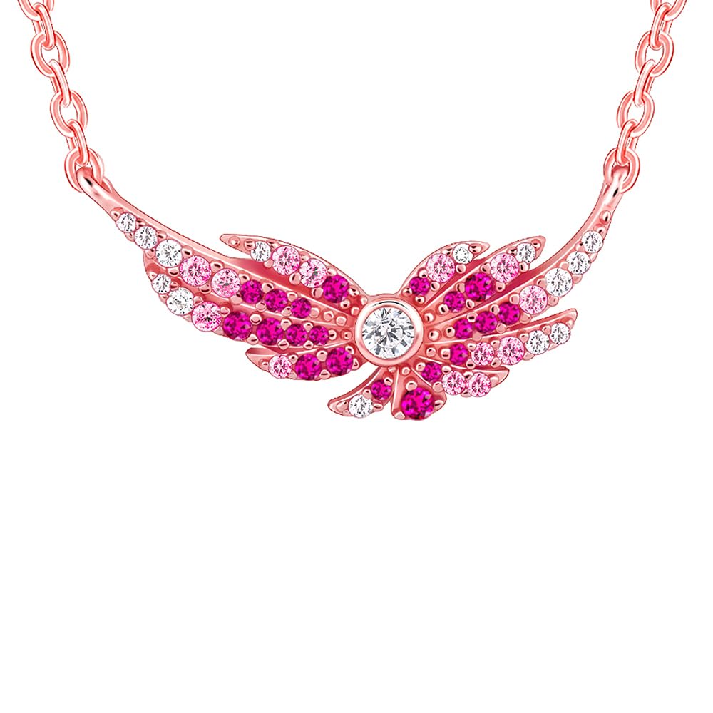 Giva 925 Silver Rose Gold Fly In Pink Necklace| Pendant To Gift Women & Girls | With Certificate Of Authenticity And 925 Stamp |