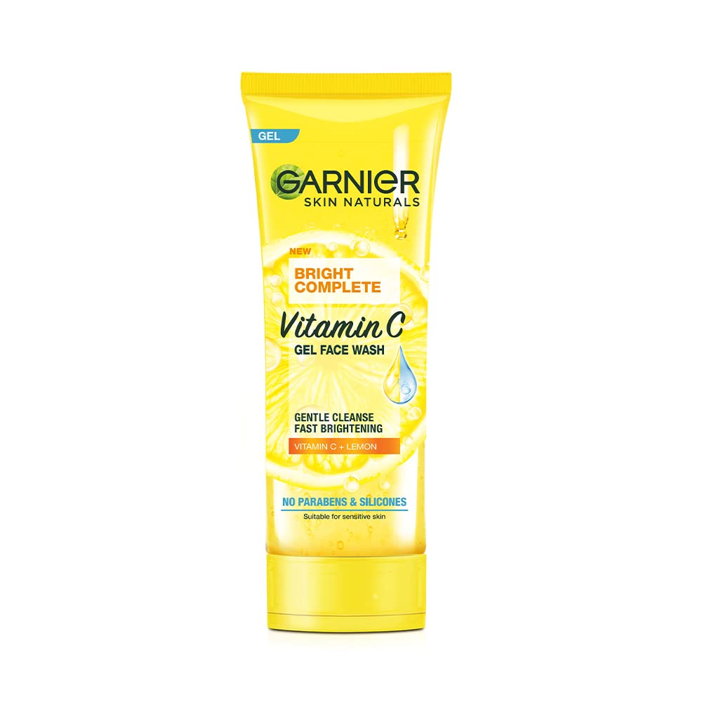 Garnier Facewash Gel, Gentle Cleanser, Fast Brightening, For Instant Brighter Skin, Bright Complete Vitamin C, 50G