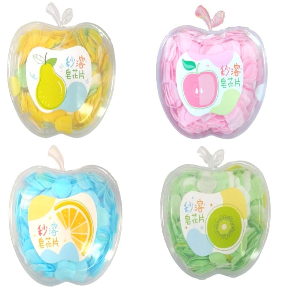 B Inik Portable Paper Soap Sheets, Fruit Shaped Container, Hand Wash, 4 Pack, Travel Size