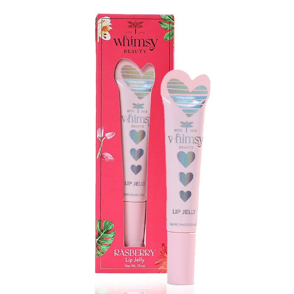 Whimsy Beauty Heart Lip Jelly Raspberry For Kids And PreTeens | Glossy Lip Jelly With Smooth Shiny Finish | Lightweight Non Sti