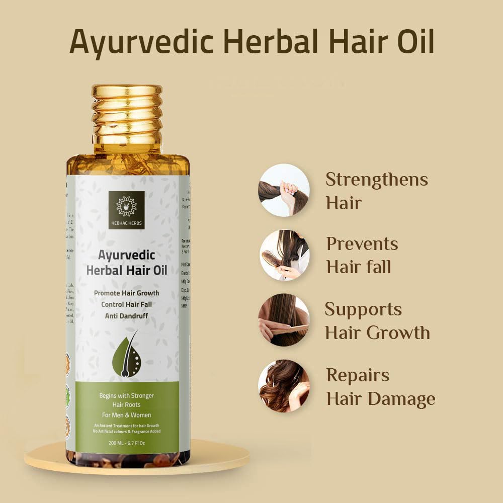 Multipurpose Hair Oil with 21 Herbs - Combats Dandruff and Hair Fall for Men and Women (200ml)