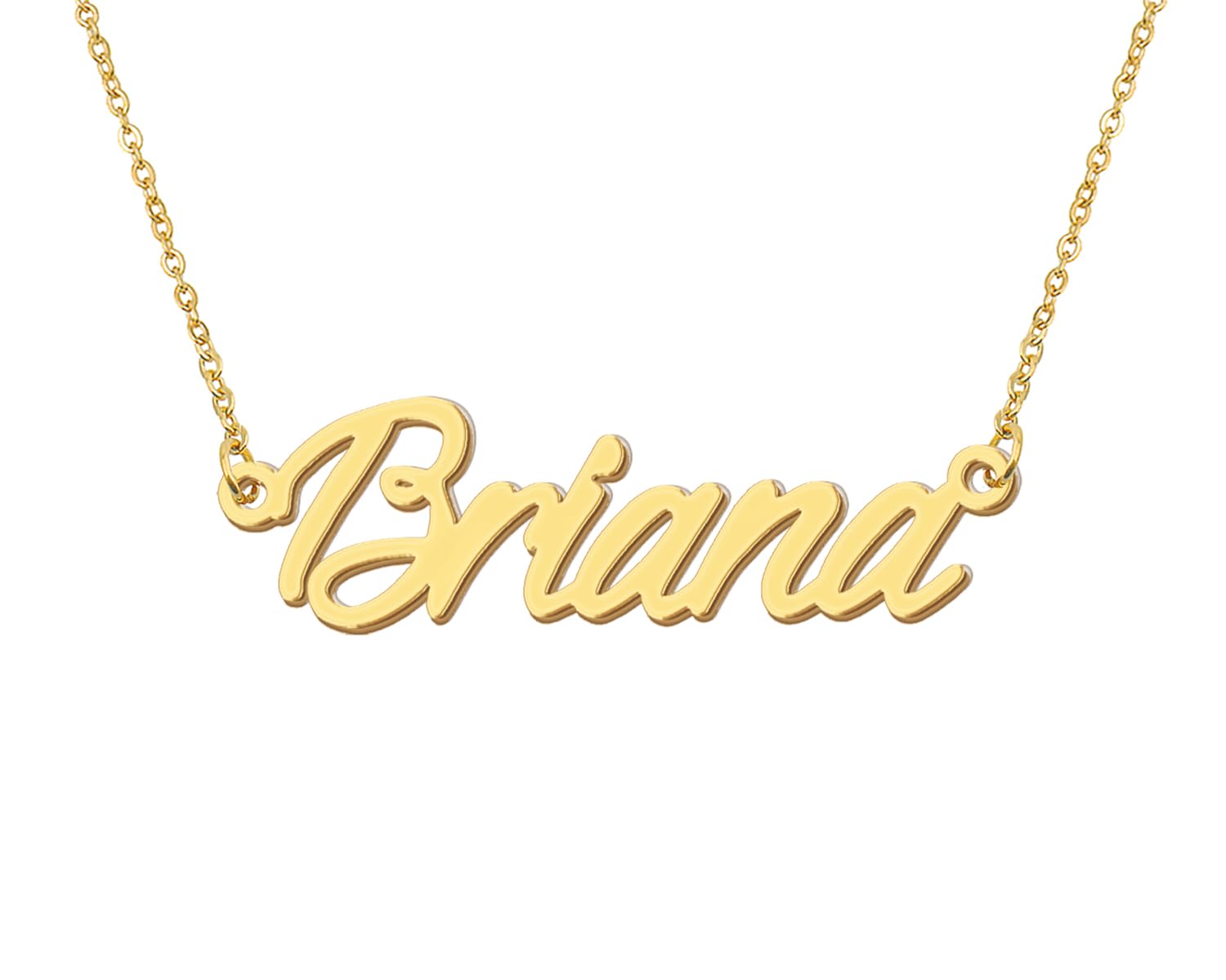 Aoloshow 18k Gold Plated Briana Name Necklace Womens Nameplate Initial Necklaces Stainless Steel Jewelry for Valentine's Day