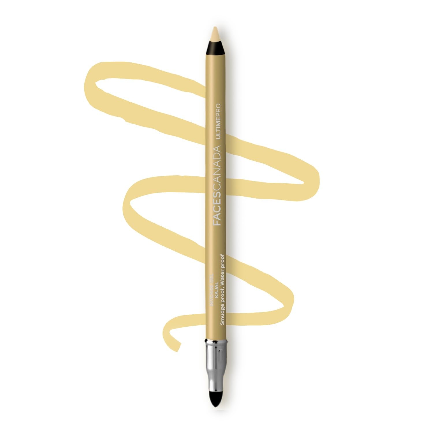 Facescanada Ultime Pro Intense Gel Kajal With Smudger & Sharpener - Sand Beige, 1.2 G | 24 Hr Long Stay | Waterproof & Smudgepro