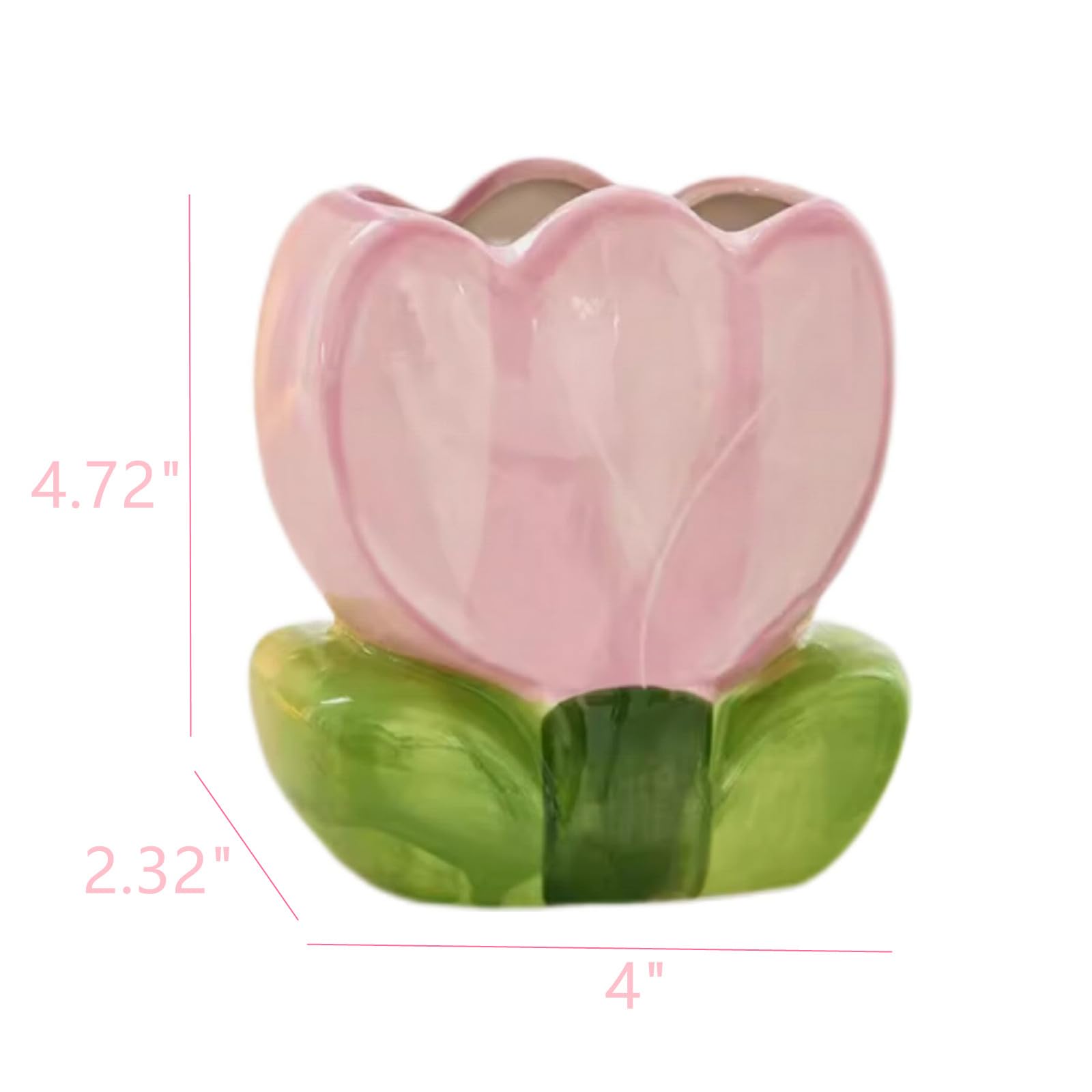 TANG SONG Ceramic Tulip Make up Brush Holder Flower Cosmetic Storage Box Pen and Pencil Holder Desktop Organizers (Purple)