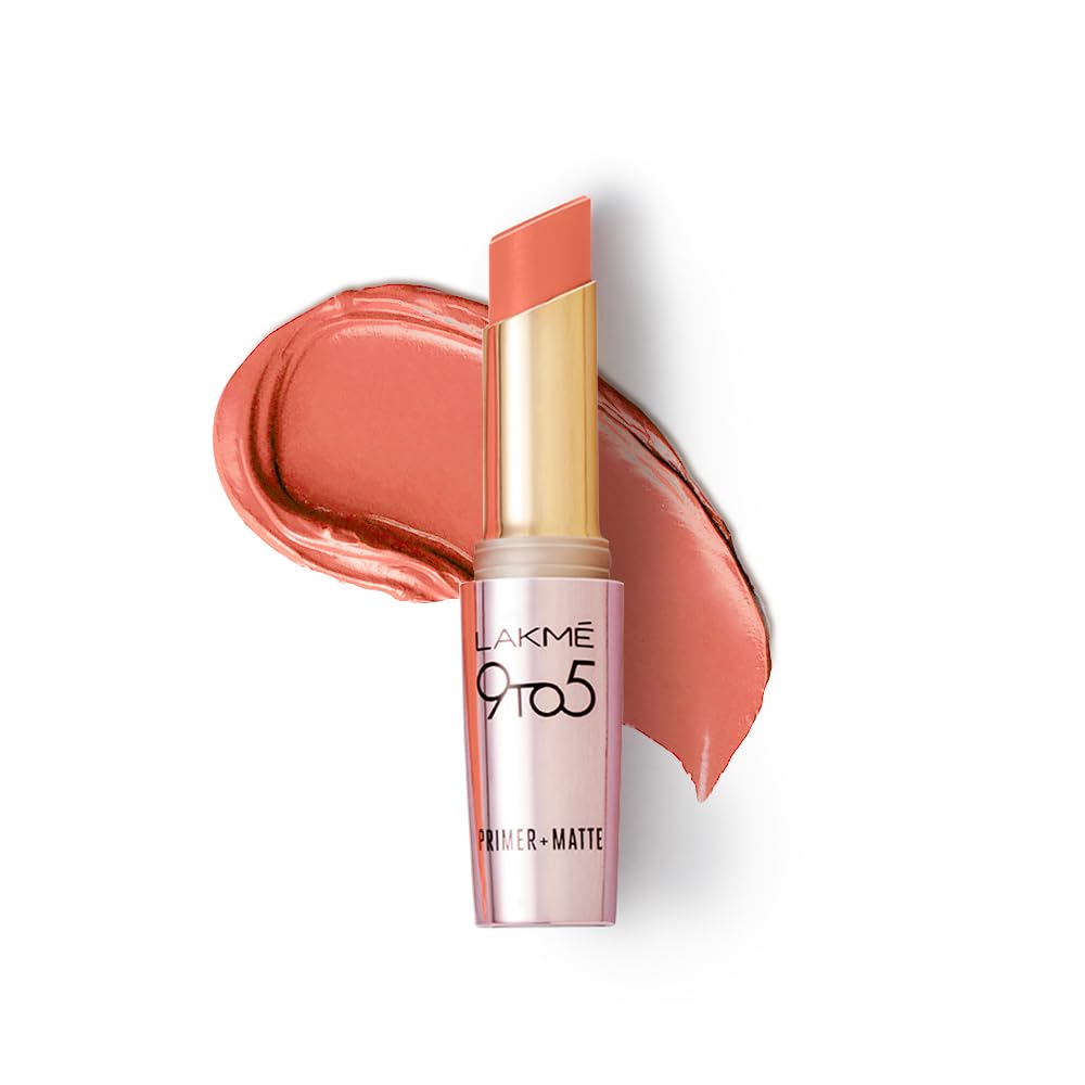 Lakme 9 To 5 Primer + Matte Lipstick- Apricot Rust 3.6G