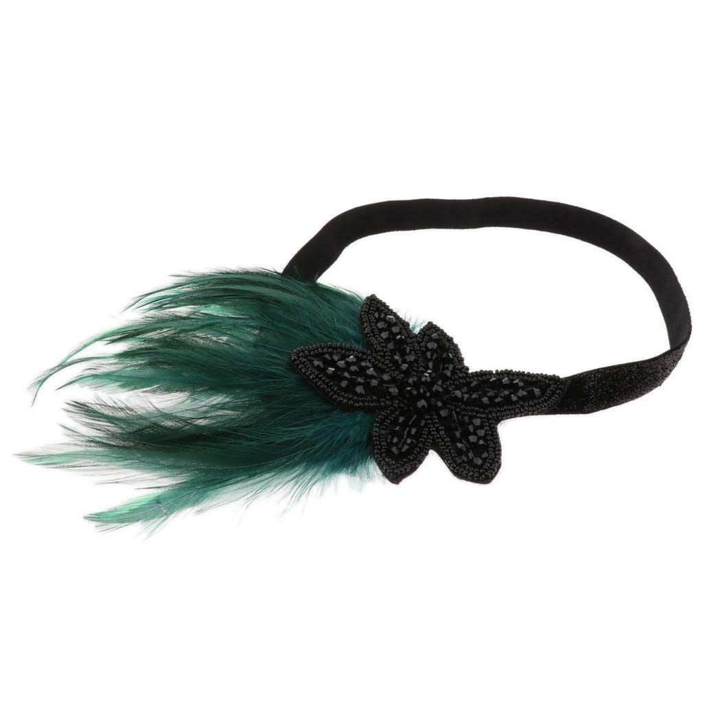 ATORSE?1920s Flapper Headpiece Roaring 20s Gatsby Artificial Feather Headband Hair Accessories