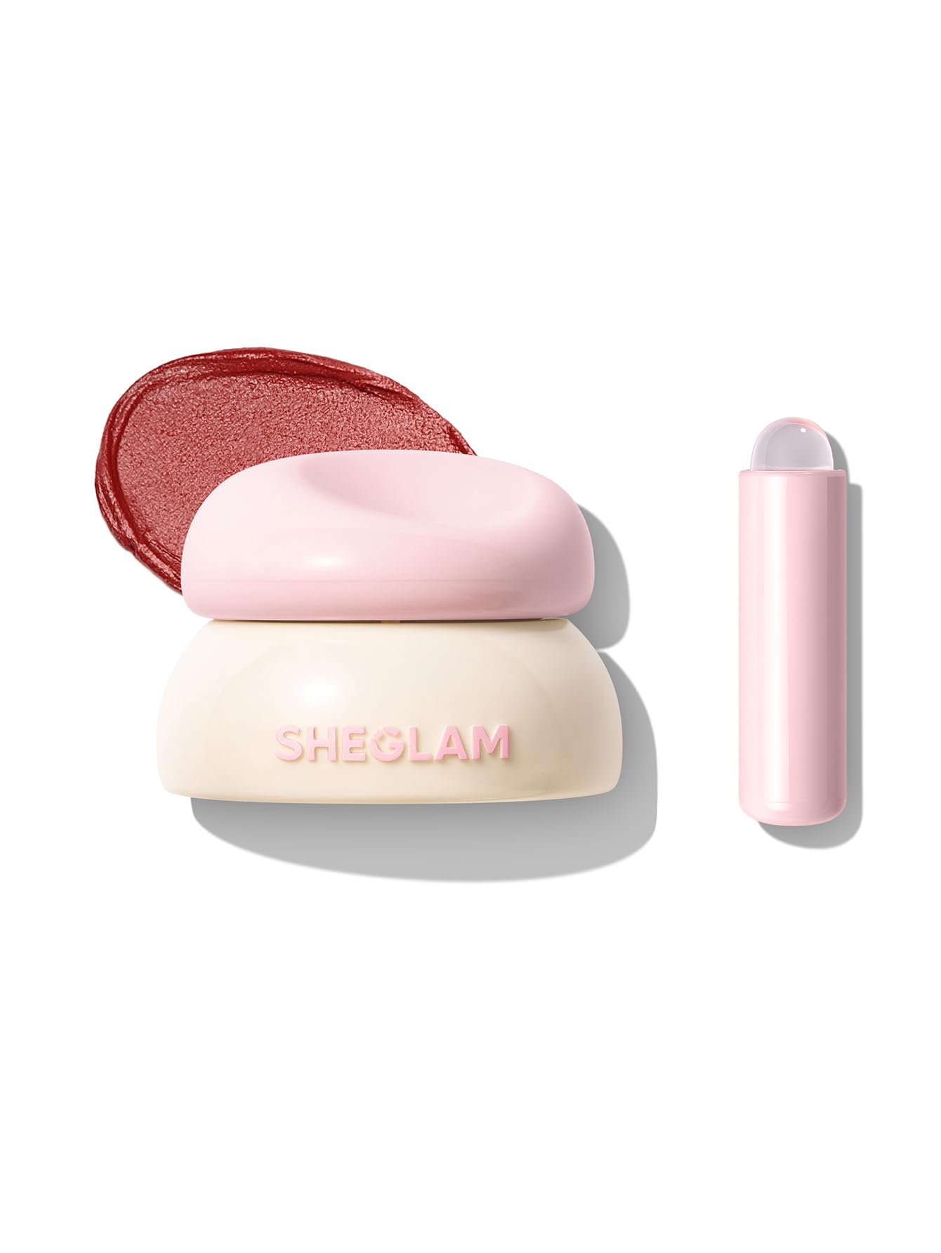 SHEGLAM Bounce Putty Pocket Lip Pot velvet Matte Lip Gloss Soft High Pigment Color Lip Stain with Brush-Pomelo Plump