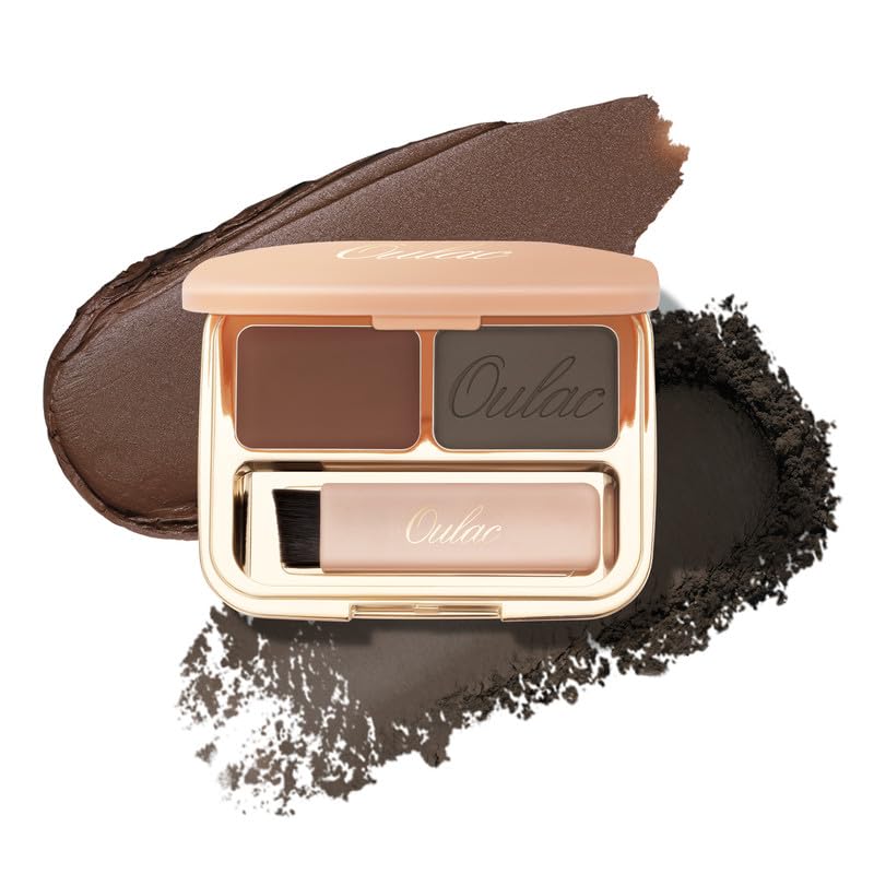 Oulac Brow & Eye Perfect Finishing Compact  Natural Matte With Warm Undertones For Dark Blonde To Light Brown Brows, Silky Shad