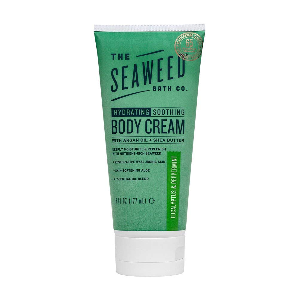 Seaweed Bath Co. Hydrate Body Cream, Eucalyptus Peppermint Scent, 6 Ounce, Nourishing Hand & Body Lotion Moisturizer For Dry Ski