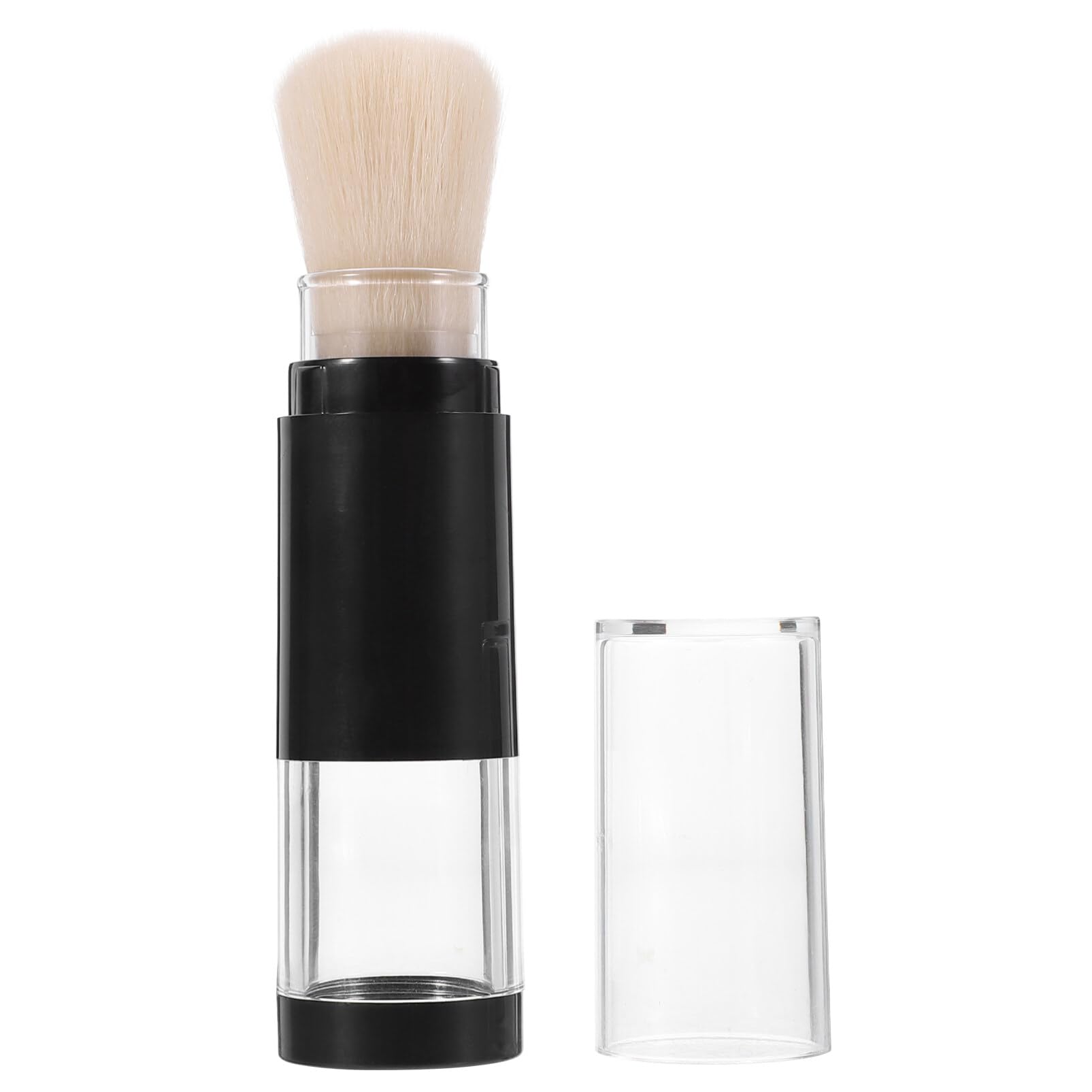 DOITOOL Refillable Powder Brush with Pressure Dispensing Bottle Soft Face Makeup Brush for Loose Powder Foundation Highlight Tra