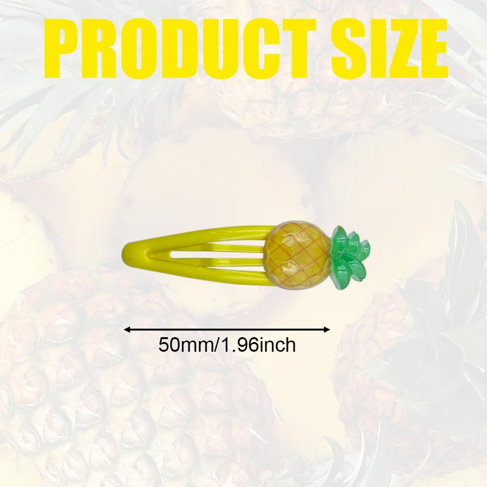 20 Pcs Pineapples Snap Hair Clips Fruit Snap Barrettes Pineapples Hair Barrettes for Girl Fruit Snap Hairpins for Girl Women