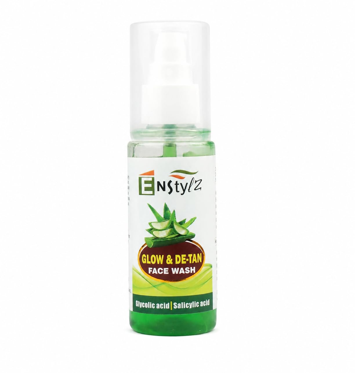 Enstylz Glow & DeTan Face Wash With Glycolic Acid & Salicylic Acid, Removes Dark Spots, Evens Skin Tone, Clears Acne, Aloevera 