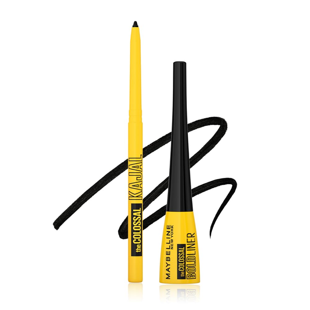 Maybelline New York Pencil Eyeliner & Kajal, Bold Eye Looks, Long-Lasting, Colossal Bold Liner & Colossal Kajal, Combo Pack, Ess