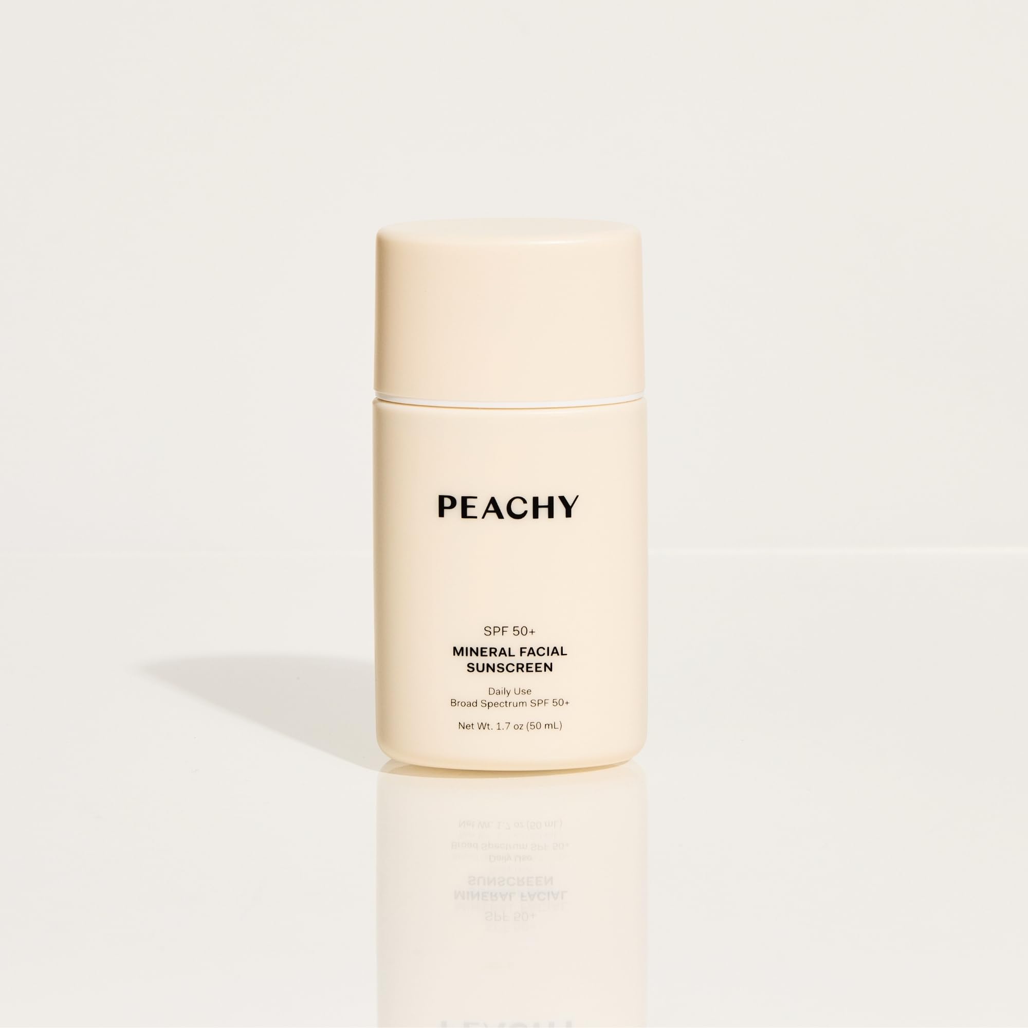 Peachy Mineral Facial Sunscreen SPF 50 | Broad Spectrum Sunscreen | Daily LightWeight Sun Protection with No White Cast | With 
