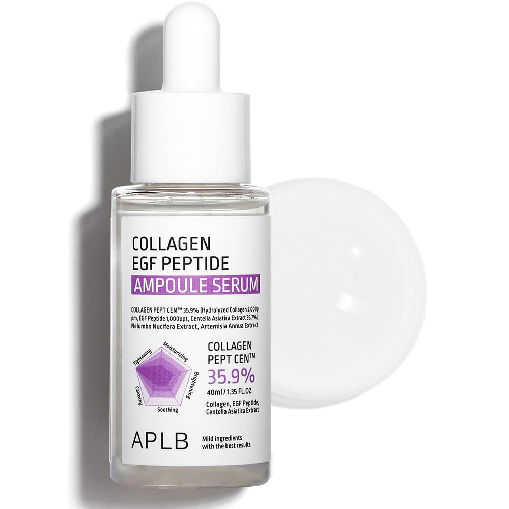 Aplb Collagen Egf Peptide Ampoule Serum | Collagen Pept Cen 35.9% 1.35 Fl.Oz/Korean Skincare, Elasticity Care, Long Lasting Mois