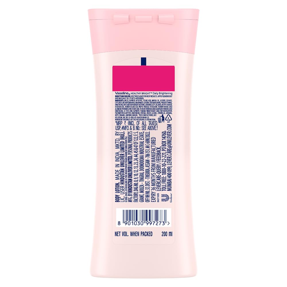 Vaseline Healthy White Lightening Body Lotion, 200 Ml