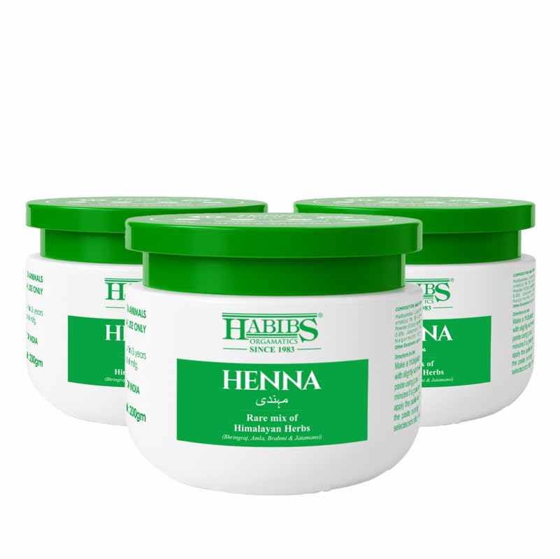 Habibs Henna Mehendi Powder | Enriched With Bhringraj, Amla, Brahmi, Jatamansi | Natural Hair Coloring Mehendi Powder | For Men 