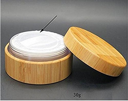 1Pcs 30ml 1oz Empty Refillable Portable Bamboo DIY Make Up Loose Powder Puff Bottle Jar Container Case With Puff Sifter Foundati