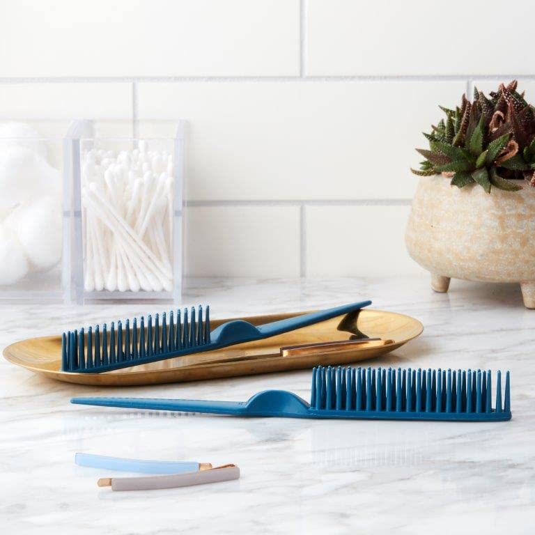 CocoBlack Naturals 3 Row Styling Comb For Detangling, Defining And Separating Curls (Purple)