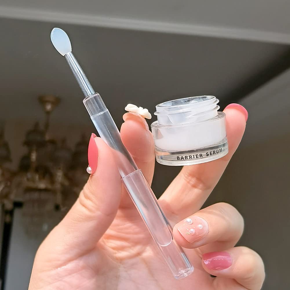 Lormay Silicone Lip Brushes With Transparent Handles And Caps. Perfect Tools For Applying Cream Lip Mask, Eyeshadow, And Lipstic