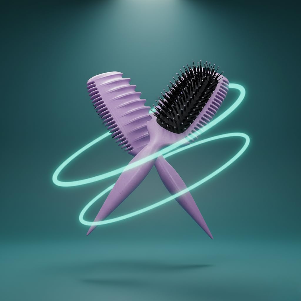 Jiffix Curl Define Styling Brush  Nylon Detangling & CurlDefining Hair Brush For Curly, Wavy & Frizzy Hair  Paddle Brush With