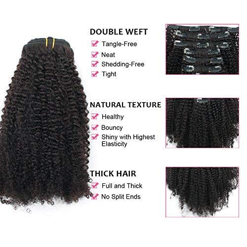Abh Amazingbeauty Hair Afro Coily Clip In Hair Extensions Real Human Hair 4B And 4C Double Wefts Remy Coily Clip Ins For African