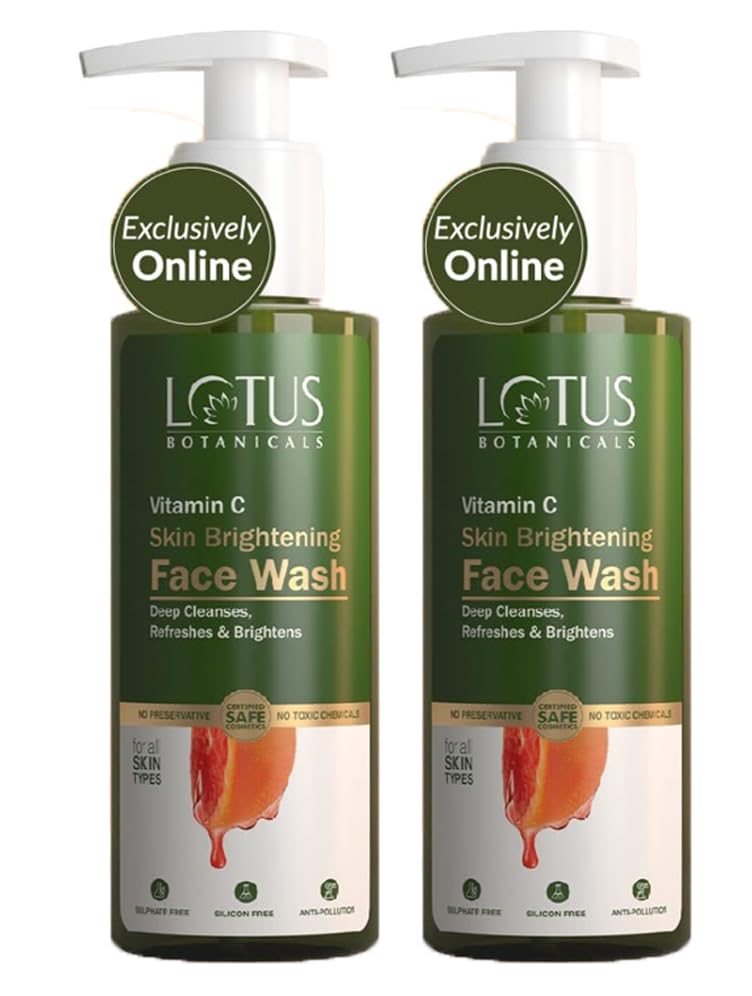 Lotus Botanicals Vitamin C Skin Brightening Face Wash 180Ml (Pack Of 2)