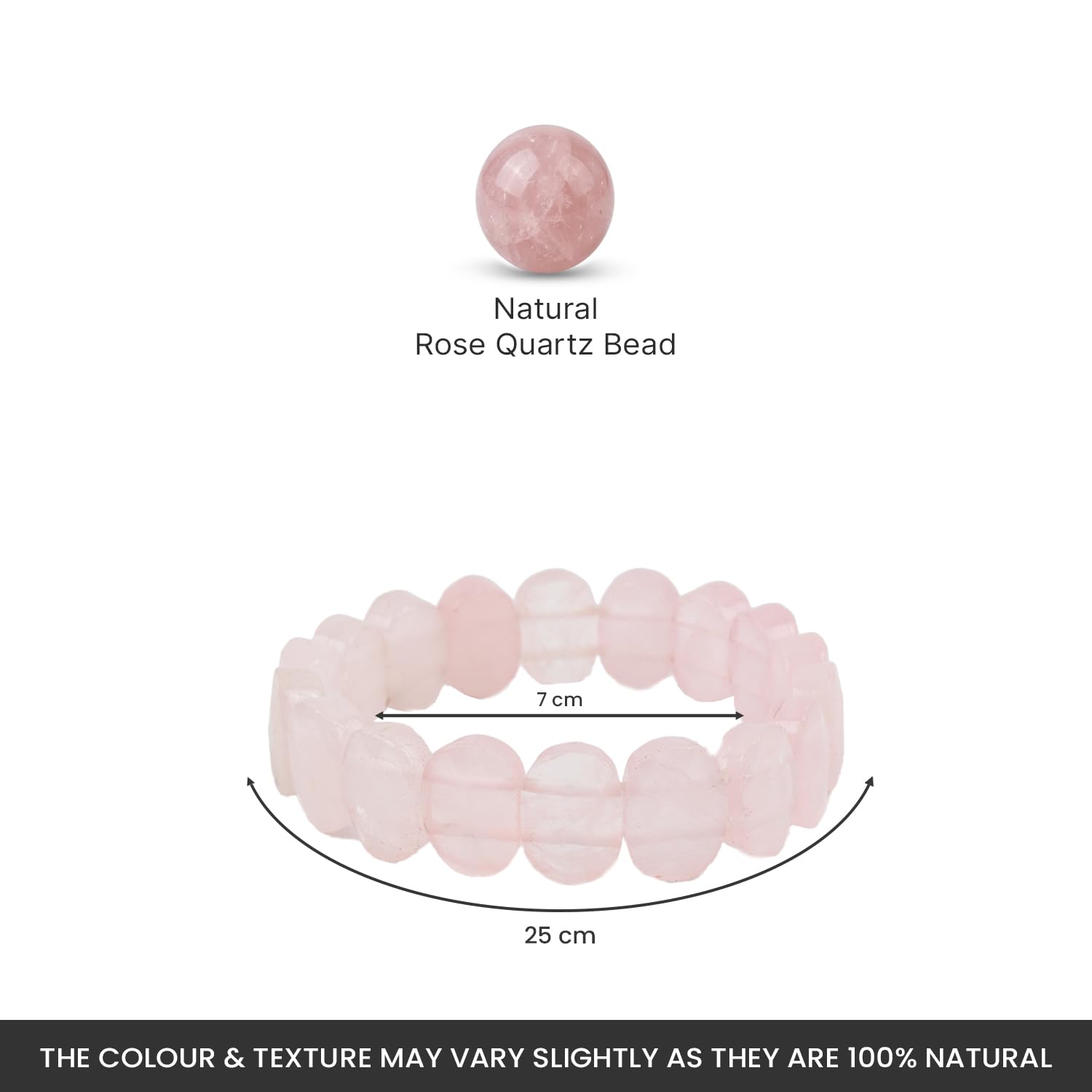Rose Quartz Flat Bracelet