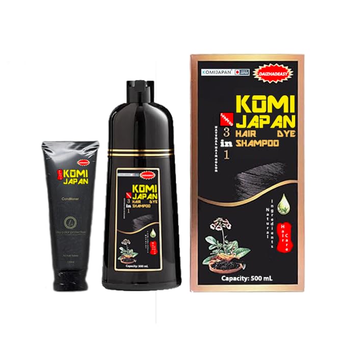 DAIZHADEASY Komi Shampoo Japan 500mL Authentic Japanese Hair Dye Shampoo (6 Colors) (Natural Black)