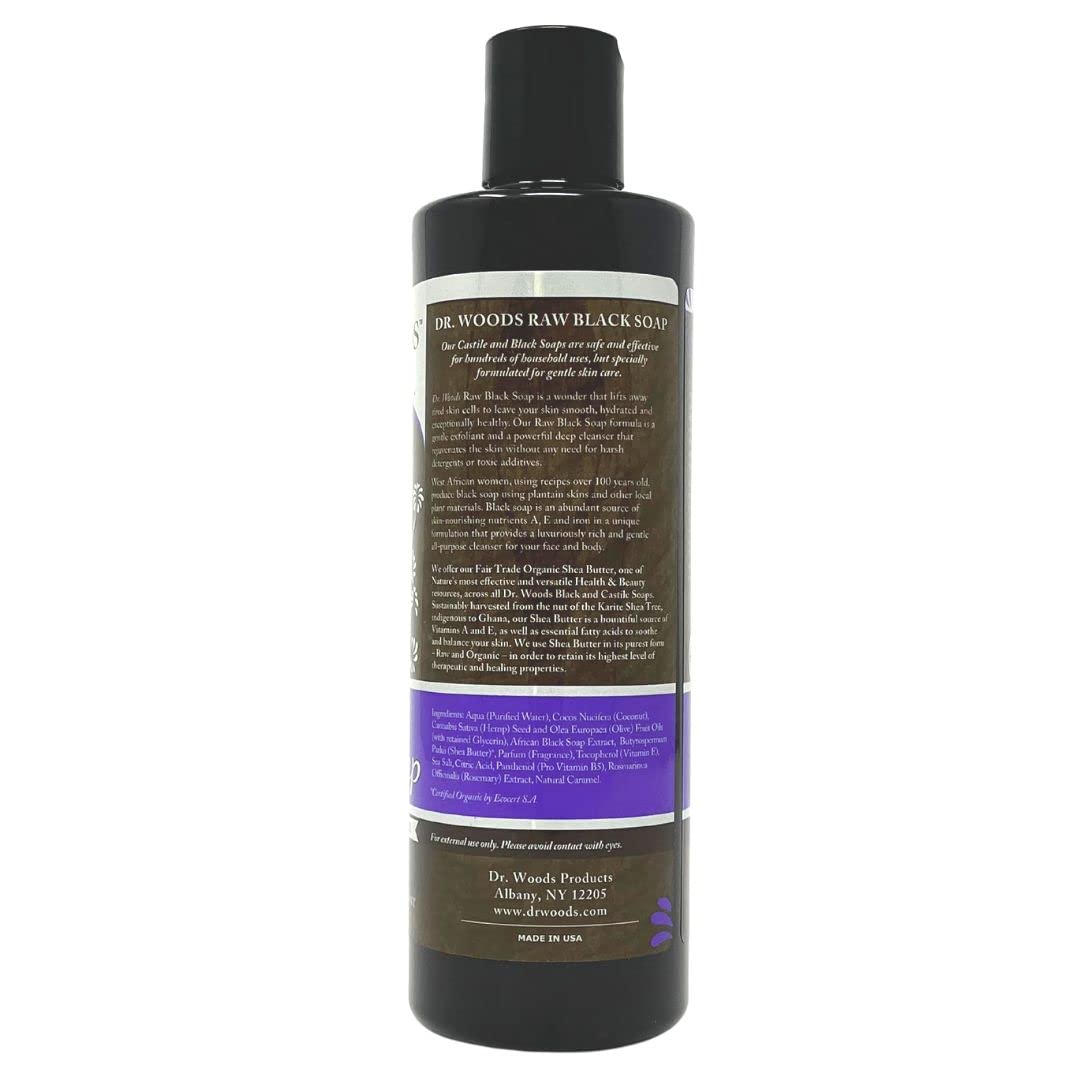 Dr. Woods Raw African Black Moisturizing Liquid Soap, 16 Ounce