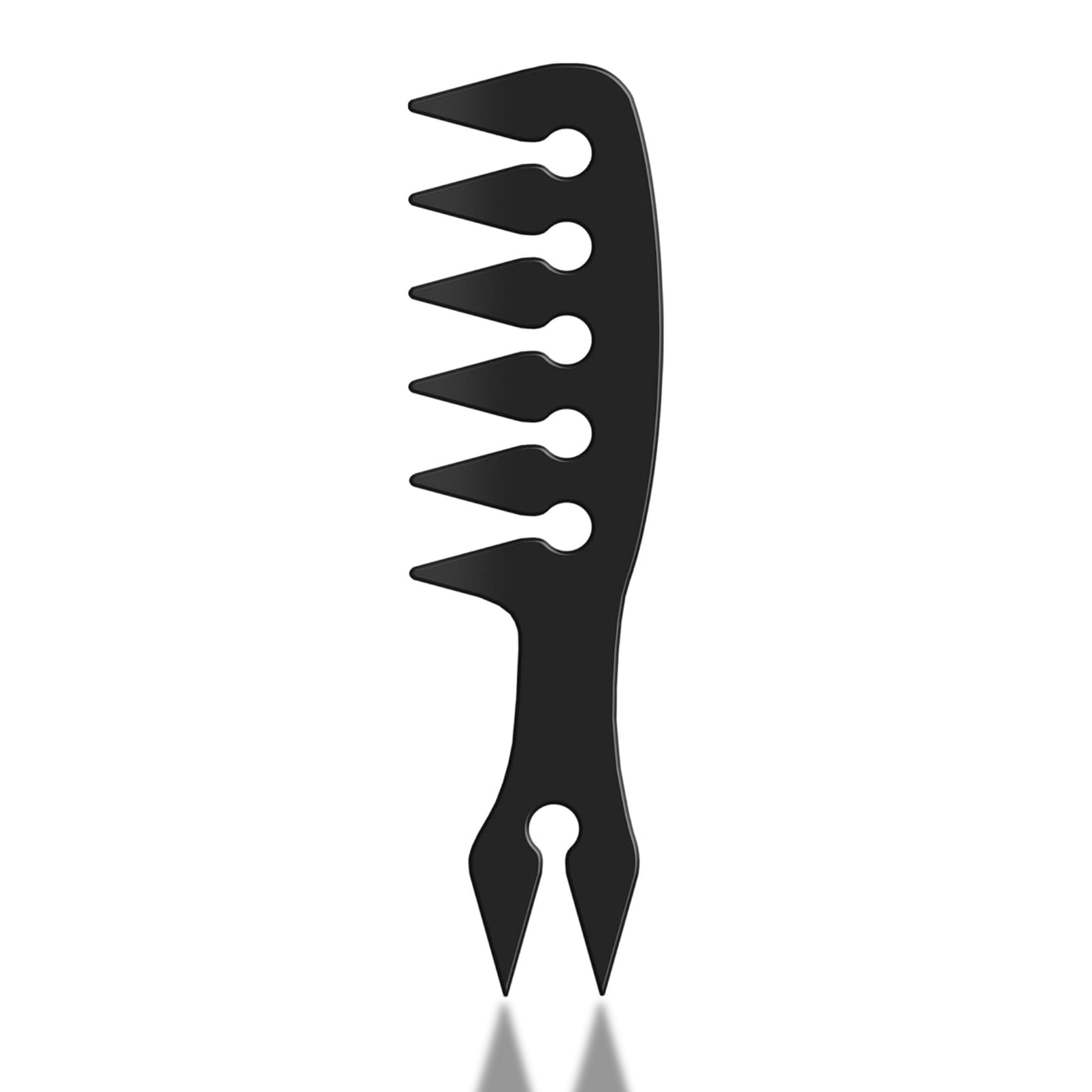 Tribal Chimp Hair Styling Comb, Wide Tooth Comb for Straight, Wavy, Curly, Colored Hair for Personal, Pro Use - Black